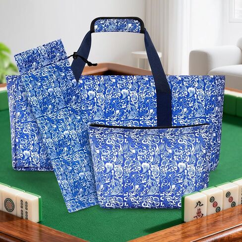 3 Pcs Empty Mahjong Bag, Travel-Friendly American Mahjong Set Bag with Tiles Bag and Racks & Pushers Bag Mahjong Tile Set Bag in Saudi Arabia