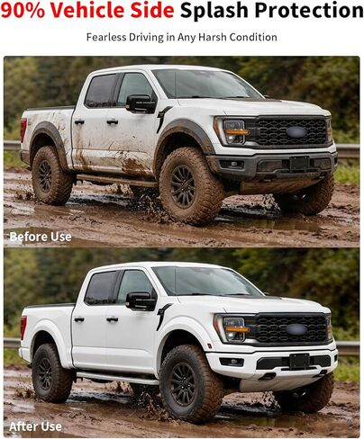 No Drill Mud Flaps for 2021-2026 Ford F-150,Heavy Duty Front & Rear Splash Guards Set for XL/STX/XLT/Lariat/King Ranch/Platinum/Limited/Tremor/Lobo Models,OEM-Style Mud Guards,Not Fit Raptor/Lightning in Saudi Arabia
