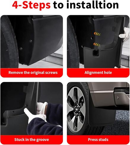 No Drill Mud Flaps for 2021-2026 Ford F-150,Heavy Duty Front & Rear Splash Guards Set for XL/STX/XLT/Lariat/King Ranch/Platinum/Limited/Tremor/Lobo Models,OEM-Style Mud Guards,Not Fit Raptor/Lightning in Saudi Arabia