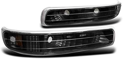 Front Bumper Signal Lights Black/Amber Compatible with 1999-2002 Chevy Silverado / 2000-2006 Suburban Tahoe in Saudi Arabia