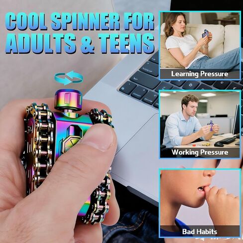 تانك فيدجيت سبينر، منزلق تململ يدوي للأطفال البالغين، لعبة تململ سلسلة ضرس معدنية، لعبة حسية قابلة للتحويل لتخفيف التوتر، لعبة مكتب رائعة لحشو سلة عيد الفصح 4 في 1 in Kuwait