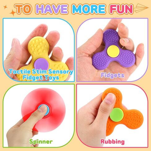 24 Pack Sensory Fidget Toys for Kids in Bulk, Mini Fidget Spinners for Adults with Autism ADHD, Quiet Classroom Prize Autism Toys Stress Relief Fidgets Desk Office Toys in Saudi Arabia