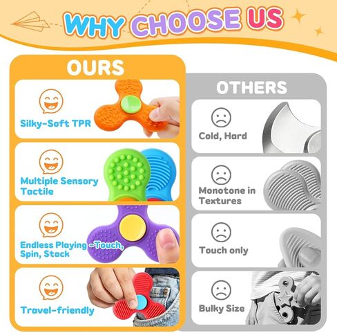 24 Pack Sensory Fidget Toys for Kids in Bulk, Mini Fidget Spinners for Adults with Autism ADHD, Quiet Classroom Prize Autism Toys Stress Relief Fidgets Desk Office Toys in Saudi Arabia