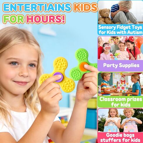 24 Pack Sensory Fidget Toys for Kids in Bulk, Mini Fidget Spinners for Adults with Autism ADHD, Quiet Classroom Prize Autism Toys Stress Relief Fidgets Desk Office Toys in Saudi Arabia