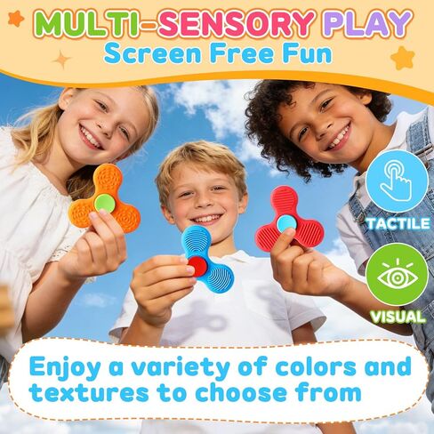 24 Pack Sensory Fidget Toys for Kids in Bulk, Mini Fidget Spinners for Adults with Autism ADHD, Quiet Classroom Prize Autism Toys Stress Relief Fidgets Desk Office Toys in Saudi Arabia