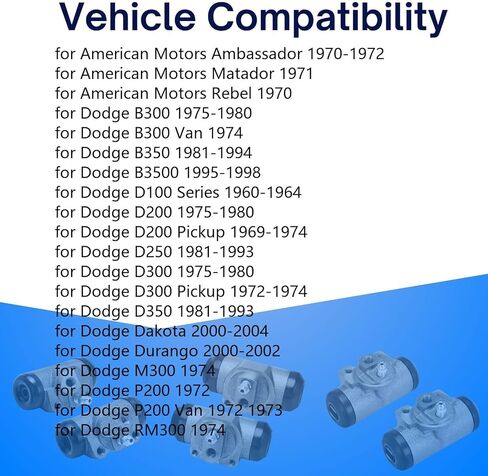 أسطوانات العجلات الخلفية، أسطوانة عجلة فرامل الطبل لـ Ford E-150 Econoline Club Wagon 4.2L 1997 1998 1999 2000 2001 2002، لـ Ford E-150 Econoline Club Wagon 4.6L 1997 1998 1999 2000 2001 2002 in Kuwait