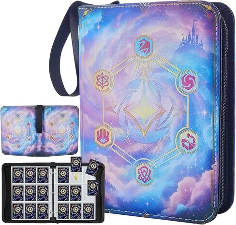 HBK Lorcana Binder 900 Pockets, Lorcana Card Binder with 50 Sleeves Fit 900 Cards, PU Leather Card Collection Binder for Lorcana TCG MTG Trading Card Storage in Saudi Arabia
