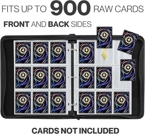 HBK Lorcana Binder 900 Pockets, Lorcana Card Binder with 50 Sleeves Fit 900 Cards, PU Leather Card Collection Binder for Lorcana TCG MTG Trading Card Storage in Saudi Arabia