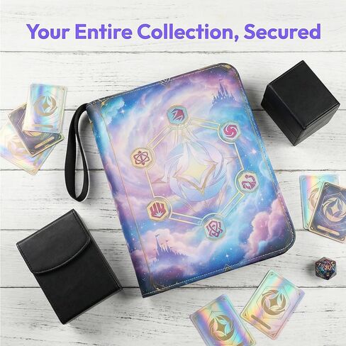 HBK Lorcana Binder 900 Pockets, Lorcana Card Binder with 50 Sleeves Fit 900 Cards, PU Leather Card Collection Binder for Lorcana TCG MTG Trading Card Storage in Saudi Arabia