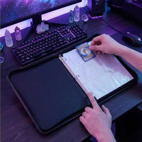 HBK Lorcana Binder 900 Pockets, Lorcana Card Binder with 50 Sleeves Fit 900 Cards, PU Leather Card Collection Binder for Lorcana TCG MTG Trading Card Storage in Saudi Arabia