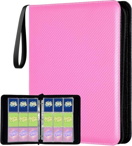 9 Pocket Trading Card Binder, Holds 1080 Cards with 60 Removable Double-Sided Sleeves, Premium Zipper Top Loader Card Collection Album, PU Card Folder Holder for MTG, TCG, Baseball, Sports Cards in Saudi Arabia