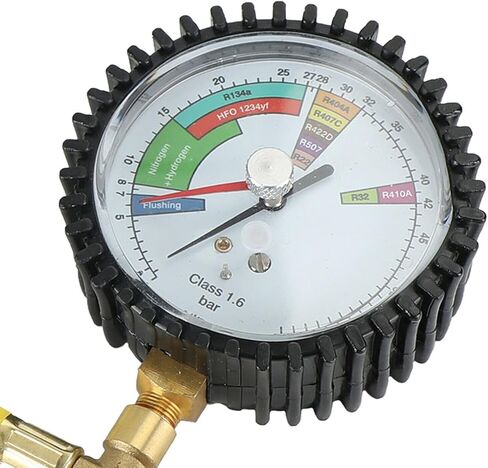 Nitrogen Pressure Tester Gauge for HVAC Systems, Brass 80mm for DIAL with 1/4 SAE Connector, Leak Test Tool for R134a R22 R410A Refrigeration in Saudi Arabia
