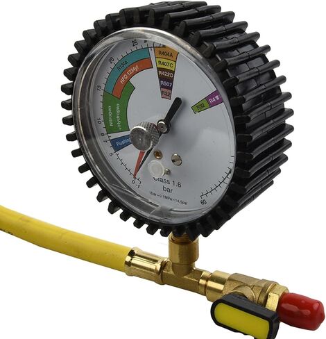 Nitrogen Pressure Tester Gauge for HVAC Systems, Brass 80mm for DIAL with 1/4 SAE Connector, Leak Test Tool for R134a R22 R410A Refrigeration in Saudi Arabia