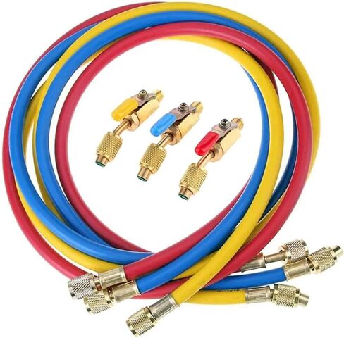 Air Conditioning Pressure Gauge Set With 60" Hoses, For R134A R12 R22 Refrigerant, With Ball Valve And 1/4" SAE Thread in Saudi Arabia