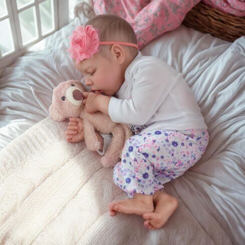 JIZHI Lifelike Reborn Baby Dolls Girl, 17 Inch Real Baby Doll Soft Body Realistic Newborn Vinyl Silicone Baby Doll Full Body Poseable Real Life Baby Dolls with Feeding Kit Gift Box for Kids Age 3+ in Kuwait