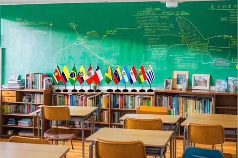 مجموعة أعلام سطح المكتب الدولية لـ 12 دولة في أمريكا الجنوبية، علم صغير صغير لطاولة المكتب مع قاعدة، 13 × 8 بوصة in Kuwait