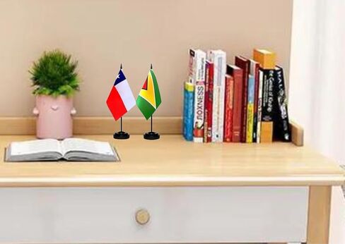 مجموعة أعلام سطح المكتب الدولية لـ 12 دولة في أمريكا الجنوبية، علم صغير صغير لطاولة المكتب مع قاعدة، 13 × 8 بوصة in Kuwait