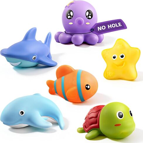 Hely Cancy Infant Bath Toys for 18 Months - No Hole Animal Bathtub Toys, Baby Bath Tub Toys in Saudi Arabia