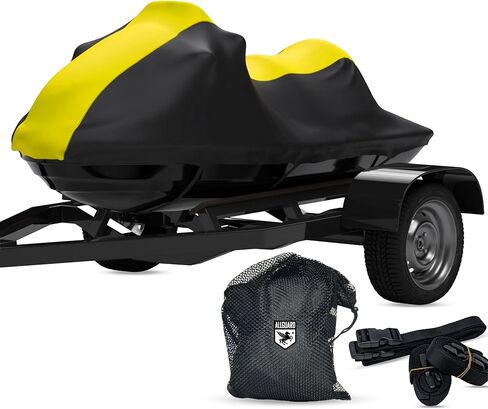 غطاء Max Jet Ski المقاوم للطقس متوافق مع 2015-2026 Yamaha WaveRunner VX/VX Deluxe/VX Cruiser/VX Cruiser HO/VX Limited/VX Limited HO - يتضمن أشرطة مقطورة وحقيبة تخزين in Kuwait