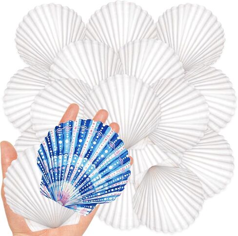 20Pcs 2-3 Inch Scallop Shells for Crafts, Natural White Scallop Shells for Painting, DIY Crafts, Decoupage, Beach Wedding Decor, Seashells Bulk for Home in Saudi Arabia