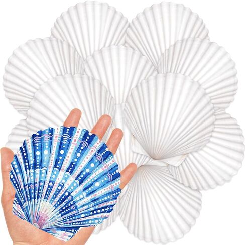 20Pcs 2-3 Inch Scallop Shells for Crafts, Natural White Scallop Shells for Painting, DIY Crafts, Decoupage, Beach Wedding Decor, Seashells Bulk for Home in Saudi Arabia