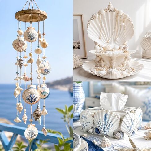 20Pcs 2-3 Inch Scallop Shells for Crafts, Natural White Scallop Shells for Painting, DIY Crafts, Decoupage, Beach Wedding Decor, Seashells Bulk for Home in Saudi Arabia