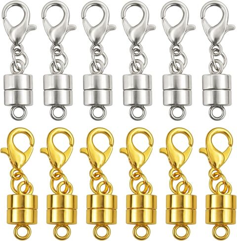 12 Pack Magnetic Necklace Clasps,Gold and Silver Necklace Extender Bracelet Clasps,Jewelry Clasp for Necklace Bracelet & DIY Making in Saudi Arabia