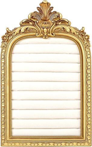 Afgaogw Vintage Ring Holder,Arch Gold Ring Holder - Baroque Suede Jewelry Box Stand Frame Earring Tray for Wedding Engagement Anniversary Women Birthday Christmas Gift Photograph Prop in Kuwait