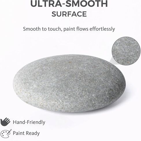 ROCART 12 PCS Large 3.35-4.15" Smooth Natural River Rocks for Painting, Flat Painting Rocks & Craft Stones for Arts, DIY Projects & Creative Studios in Saudi Arabia