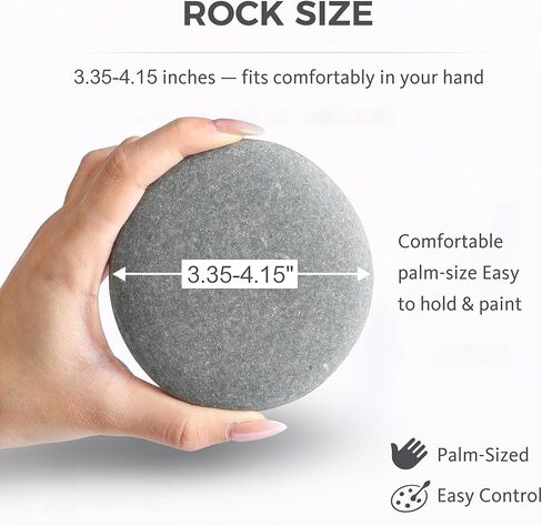 ROCART 12 PCS Large 3.35-4.15" Smooth Natural River Rocks for Painting, Flat Painting Rocks & Craft Stones for Arts, DIY Projects & Creative Studios in Saudi Arabia