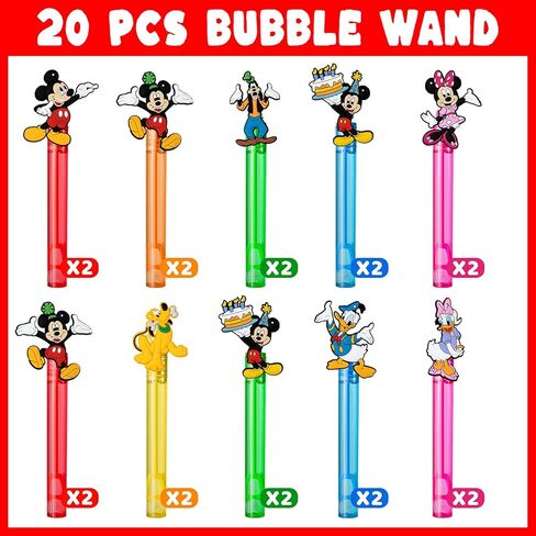 Mickey Party Supplies,20 Pcs Bubble Wands for Kids,Bubble Wand for Birthday Party Favors Decorations ,Classroom Prizes Goodie Bag Stuffers Gift in Saudi Arabia