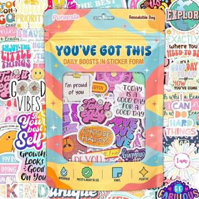 300 Glitter Positive Affirmation Stickers by Puraesla, Stress Relief Motivational Sticker Pack, Encouraging Quotes, Confidence, Inspirational Mindset for Laptop, Water Bottles, Classroom,Vision Board in Saudi Arabia