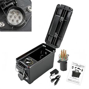 9102 صندوق اختبار ضوء المقطورة مع دبوس دائري 7 اتجاهات (SAE J560) مناسب لمقطورات الجرارات التجارية | مع جهاز اختبار الدائرة الكهربائية ذو 7 اتجاهات وشاحن 7865L | اختبار الضوء in Kuwait