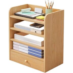 Bookcase Bookshelf with Drawer Home Tabletop Simple Open Storag Rack for Office Modern in Saudi Arabia