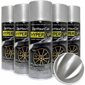 DipYourCar HyperDip Peelable Car Paint - 6-Pack Automotive Spray Paint for Wheels, Emblems, Mirrors and More - Factory Silver in Saudi Arabia