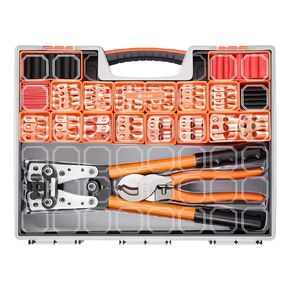 245pcs Battery Cable Ends Kit,AWG 2 4 6 8 1/0 2/0 Gauge,0 Gauge 00 Gauge Heavy Duty Wire lugs, 3/8" Ring Terminal Connectors with 3:1 Heat Shrink Tube & Professional Wire Cutter in Saudi Arabia
