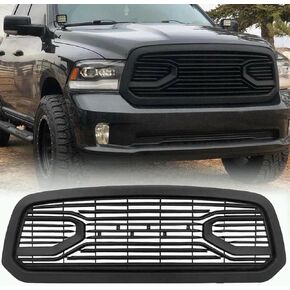 Front Bumper Grille Compatible with 2013 2014 2015 2016 2017 2018 Ram 1500 Grill, Replacement Aftermarket Grill with Letters Matte Black, Limited Style in Saudi Arabia