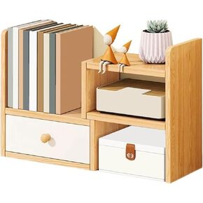 Bookcase Expandable Storage Rack Tabletop Bookshelf Office Supplies Countertop Platforms Modern in Saudi Arabia
