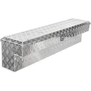 SSN 60" Aluminum Side Mount Tool Box，60 x 13 x 14 Inch Pickup Truck Bed ToolBox Trailer Storage with 5 Bar Tread and Paddle Latch，Silver. in Saudi Arabia