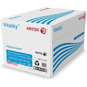 Xerox® Vitality Colors™ Pastel Multi-Use Printer & Copy Paper, 10 Reams, Salmon, Letter (8.5" x 11"), 5000 Sheets Per Case, 20 Lb, 30% Recycled in Saudi Arabia