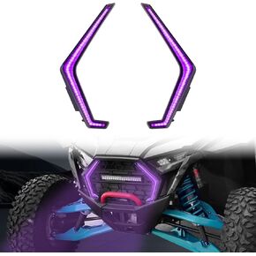 مصابيح شبكية LED لهجة فانغ لملحقات Polaris RZR PRO XP/R/S 2025 2026+، رسوم متحركة لبدء التشغيل مقاومة للماء، مصابيح شواية أمامية باللون الأرجواني DRL (زوج واحد) in Kuwait