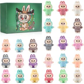 24-Pack Flocked Collectible Figures for Kids, 2.4" & 2" Standing/Sitting Cute Mini Animal Dolls, Party Favors, Goodie Bag Stuffers, Birthday Gifts for Girls Boys in Kuwait