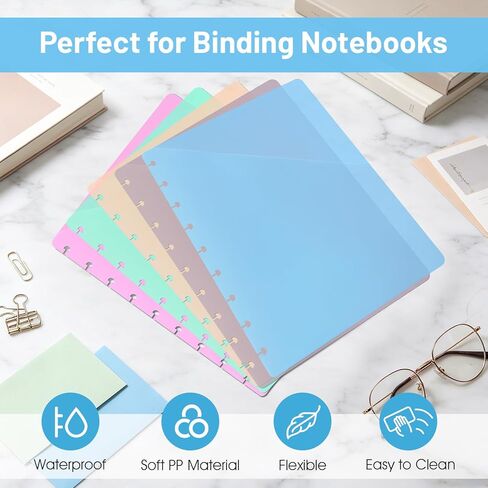5pack Discbound Dividers, Plastic Index Dividers with Pockets for 9 Disc Planner, Classic Size 7x9.25, Discbound Accessories, Office & Planner Organizer (5 Colors, 7" x 9.25") in Saudi Arabia