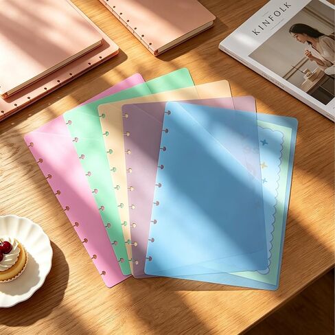5pack Discbound Dividers, Plastic Index Dividers with Pockets for 9 Disc Planner, Classic Size 7x9.25, Discbound Accessories, Office & Planner Organizer (5 Colors, 7" x 9.25") in Saudi Arabia