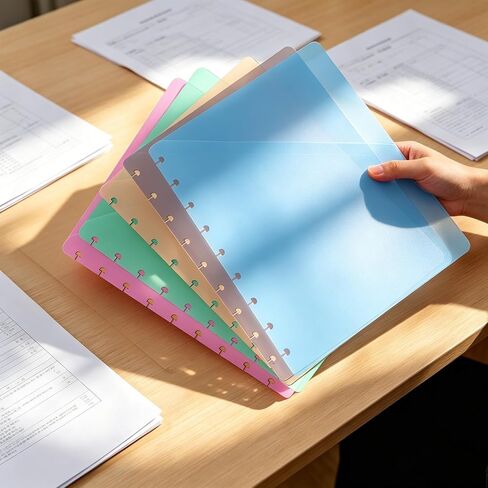 5pack Discbound Dividers, Plastic Index Dividers with Pockets for 9 Disc Planner, Classic Size 7x9.25, Discbound Accessories, Office & Planner Organizer (5 Colors, 7" x 9.25") in Saudi Arabia