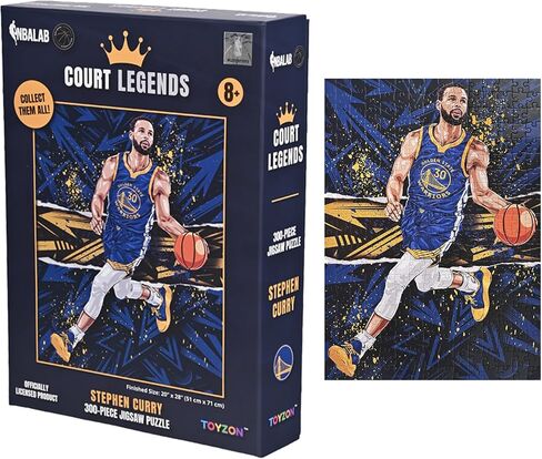 NBA Court Legends 300pc Stephen Curry Jigsaw Puzzle for Kids & Adults, Premium Basketball Puzzle Game, Family Activity, Collector Gift for NBA Fans, Game Room or Home Display in Saudi Arabia