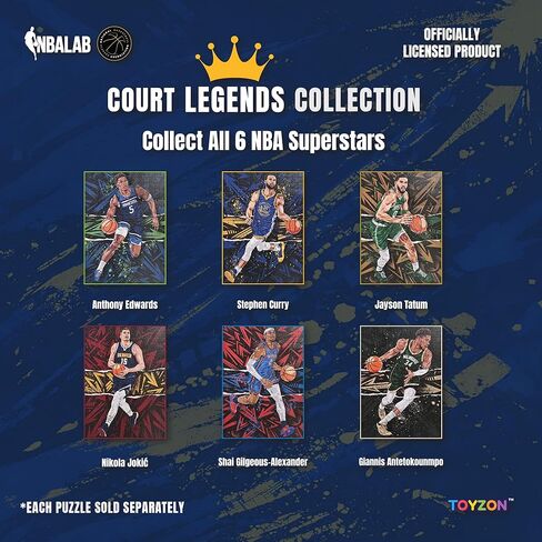 NBA Court Legends 300pc Stephen Curry Jigsaw Puzzle for Kids & Adults, Premium Basketball Puzzle Game, Family Activity, Collector Gift for NBA Fans, Game Room or Home Display in Saudi Arabia