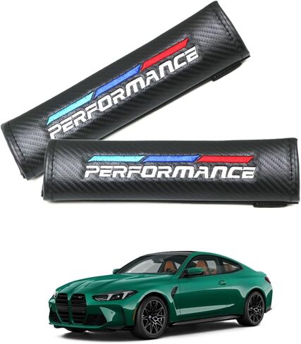 KAELTHAS 2 قطعة غطاء حزام مقعد السيارة متوافق مع M Performance M2 M3 M4 X1 X3 X4 X5 X6 مظهر من ألياف الكربون غطاء حزام مقعد السيارة وسائد حزام مريحة للقيادة وإكسسوارات داخلية in Kuwait