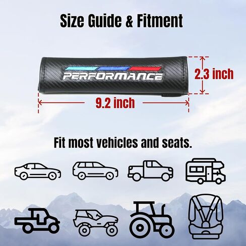 KAELTHAS 2 قطعة غطاء حزام مقعد السيارة متوافق مع M Performance M2 M3 M4 X1 X3 X4 X5 X6 مظهر من ألياف الكربون غطاء حزام مقعد السيارة وسائد حزام مريحة للقيادة وإكسسوارات داخلية in Kuwait