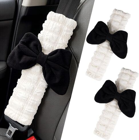 JDDRY 2PC Car Seat Belt Covers Pads,Seat Strap Pads,Auto Seat Belt Pad,Fit for Most Vehicles,Car Interior Accessories(Three Flower,Pink) in Saudi Arabia